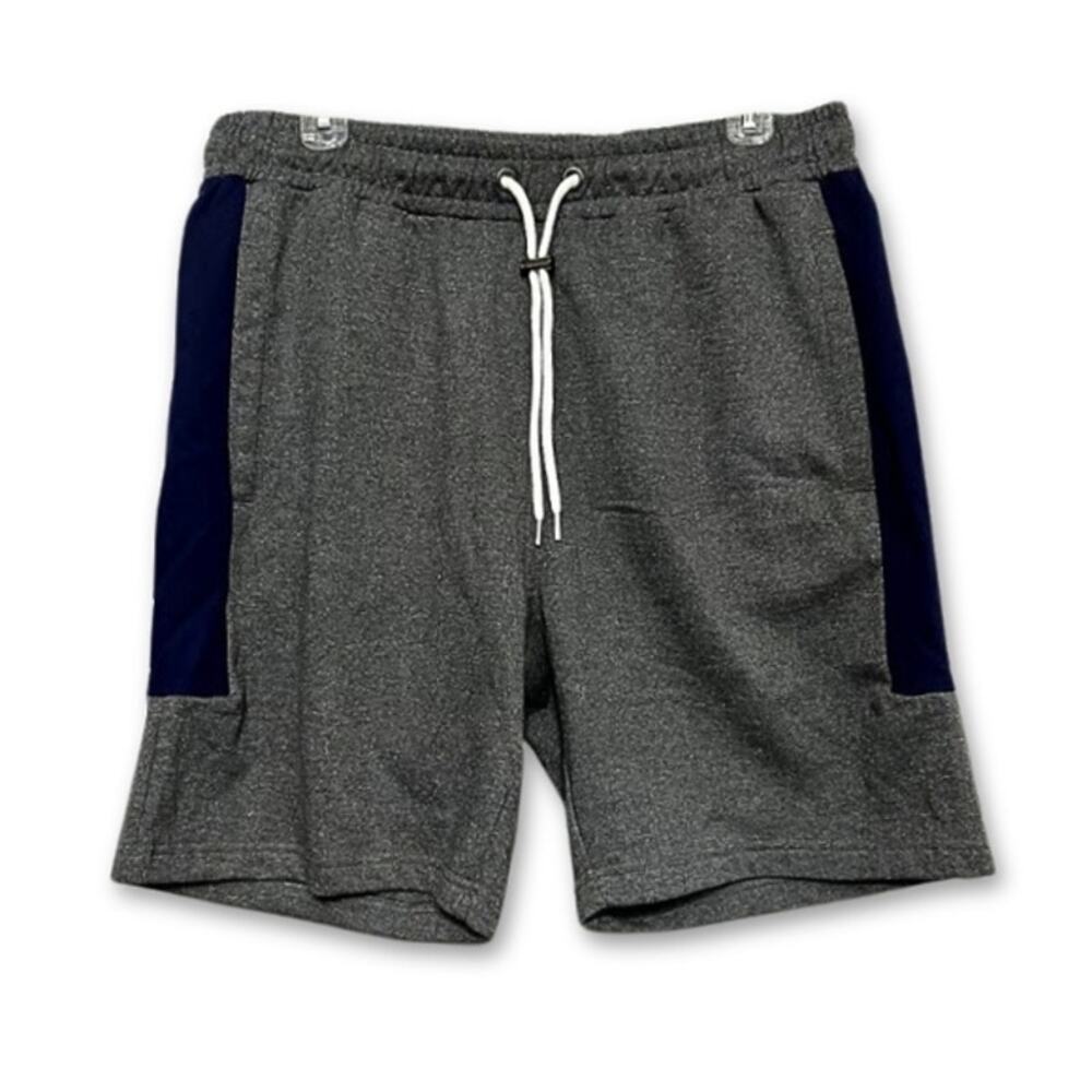 Sovereign Codes Jet Shorts Fleece Pockets Drawstring Heather Gray/Navy M L NWT